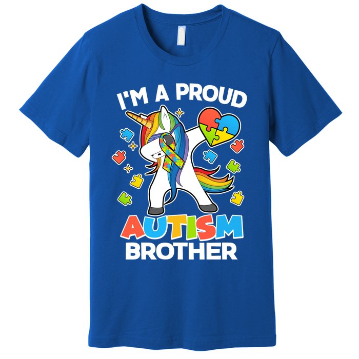 I'm A Proud Autism Brother Dabbing Unicorn Premium T-Shirt