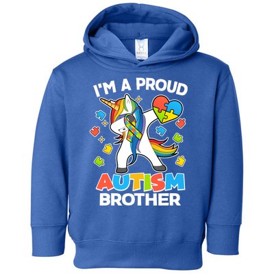 I'm A Proud Autism Brother Dabbing Unicorn Toddler Hoodie