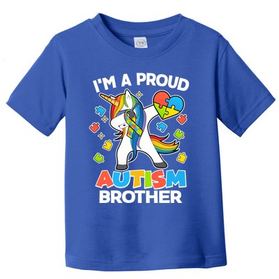 I'm A Proud Autism Brother Dabbing Unicorn Toddler T-Shirt
