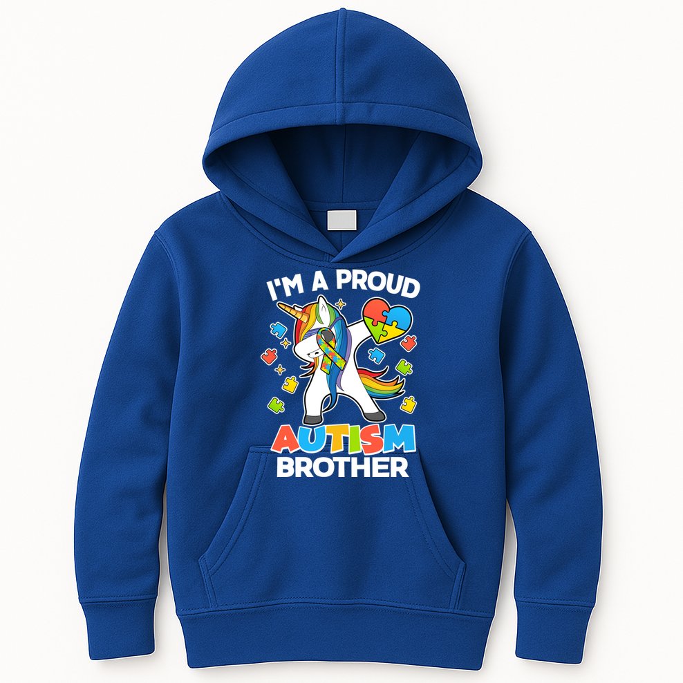 I'm A Proud Autism Brother Dabbing Unicorn Kids Hoodie