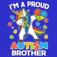 I'm A Proud Autism Brother Dabbing Unicorn Short Acrylic Beanie