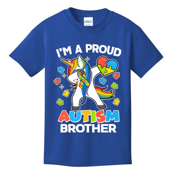 I'm A Proud Autism Brother Dabbing Unicorn Kids T-Shirt