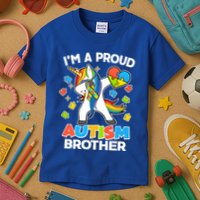 I'm A Proud Autism Brother Dabbing Unicorn Kids T-Shirt