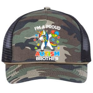 I'm A Proud Autism Brother Dabbing Unicorn Retro Rope Trucker Hat Cap