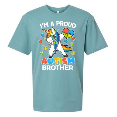 I'm A Proud Autism Brother Dabbing Unicorn Sueded Cloud Jersey T-Shirt