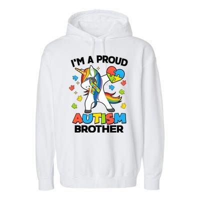 I'm A Proud Autism Brother Dabbing Unicorn Garment-Dyed Fleece Hoodie