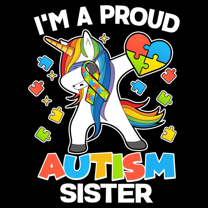 I'm A Proud Autism Sister Dabbing Unicorn City Backpack