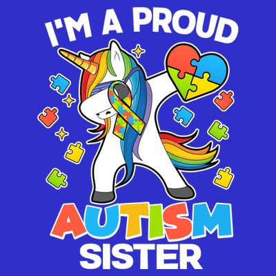 I'm A Proud Autism Sister Dabbing Unicorn T-Shirt