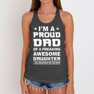 I'm A Proud Dad Of A Freaking Awesome Daughter Women's Knotted Racerback Tank