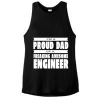 I'm A Proud Dad Of A Freaking Awesome Engineer Ladies PosiCharge Tri-Blend Wicking Tank