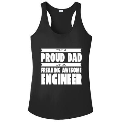 I'm A Proud Dad Of A Freaking Awesome Engineer Ladies PosiCharge Competitor Racerback Tank