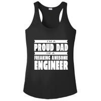 I'm A Proud Dad Of A Freaking Awesome Engineer Ladies PosiCharge Competitor Racerback Tank