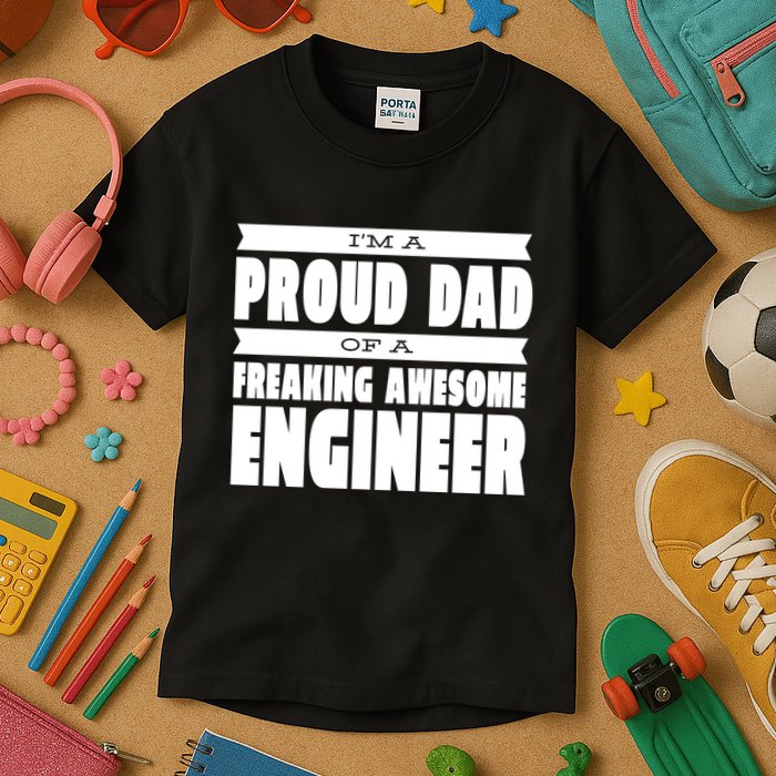 I'm A Proud Dad Of A Freaking Awesome Engineer Kids T-Shirt