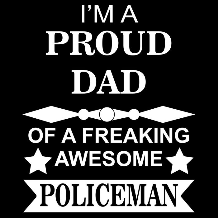 I'm A Proud Dad Of A Freaking Awesome Policeman Flat Bill Trucker Hat