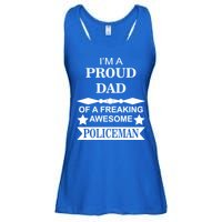 I'm A Proud Dad Of A Freaking Awesome Policeman Ladies Essential Flowy Tank