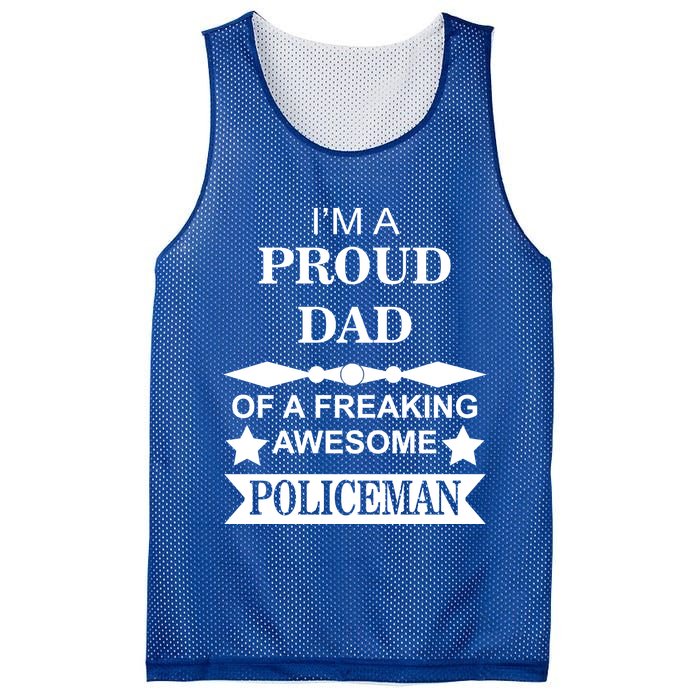 I'm A Proud Dad Of A Freaking Awesome Policeman Mesh Reversible Basketball Jersey Tank