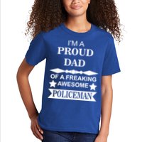 I'm A Proud Dad Of A Freaking Awesome Policeman Kids T-Shirt