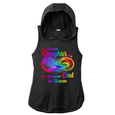 I'm A Proud Daughter Of A Wonder Dad In Heaven Ladies PosiCharge Tri-Blend Wicking Draft Hoodie Tank