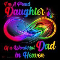 I'm A Proud Daughter Of A Wonder Dad In Heaven Stripe Pom Pom Beanie