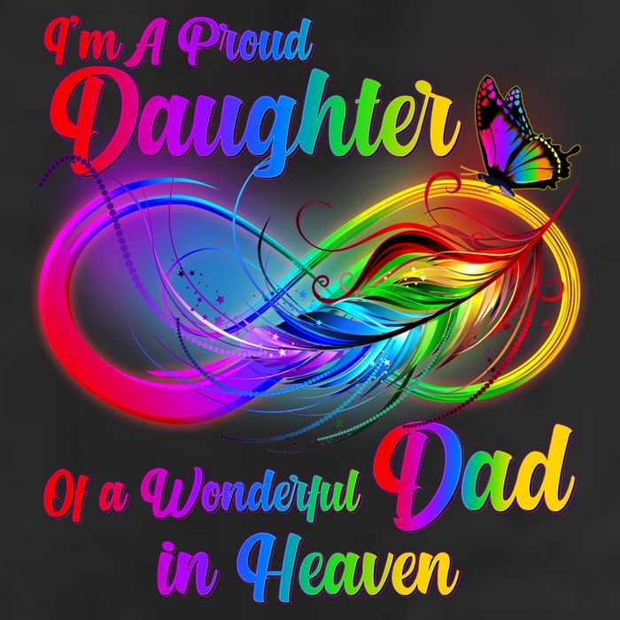 I'm A Proud Daughter Of A Wonder Dad In Heaven 7 Panel Mesh Trucker Snapback Hat