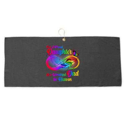 I'm A Proud Daughter Of A Wonder Dad In Heaven Large Microfiber Waffle Golf Towel