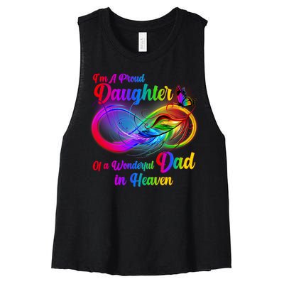 I'm A Proud Daughter Of A Wonder Dad In Heaven Women's Racerback Cropped Tank