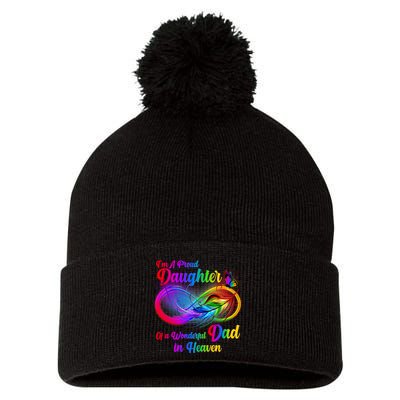 I'm A Proud Daughter Of A Wonder Dad In Heaven Pom Pom 12in Knit Beanie