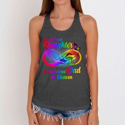 I'm A Proud Daughter Of A Wonder Dad In Heaven Women's Knotted Racerback Tank