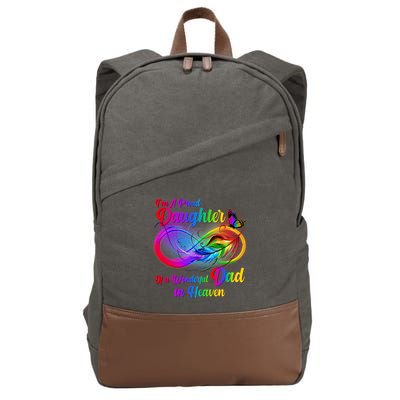 I'm A Proud Daughter Of A Wonder Dad In Heaven Cotton Canvas Backpack