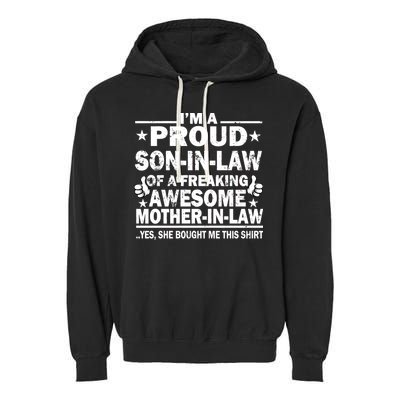 I'm A Proud Son In Law Of A Freaking Awesome Mother In Law Garment-Dyed Fleece Hoodie