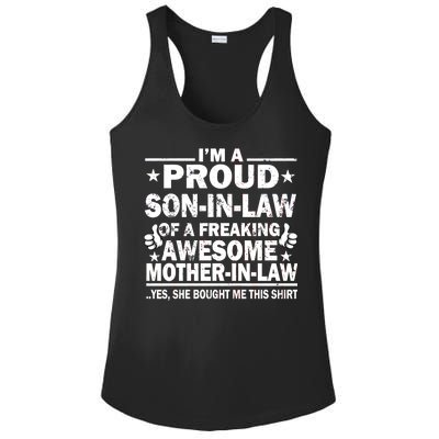 I'm A Proud Son In Law Of A Freaking Awesome Mother In Law Ladies PosiCharge Competitor Racerback Tank