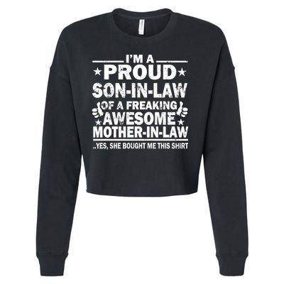 I'm A Proud Son In Law Of A Freaking Awesome Mother In Law Cropped Pullover Crew