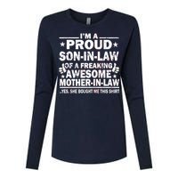 I'm A Proud Son In Law Of A Freaking Awesome Mother In Law Womens Cotton Relaxed Long Sleeve T-Shirt