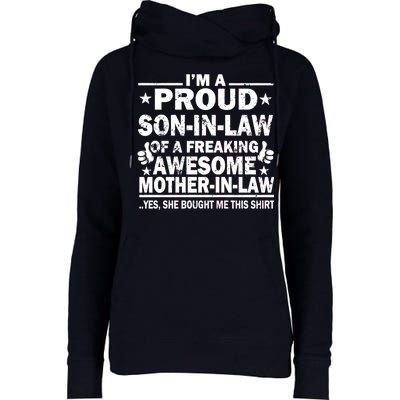 I'm A Proud Son In Law Of A Freaking Awesome Mother In Law Womens Funnel Neck Pullover Hood