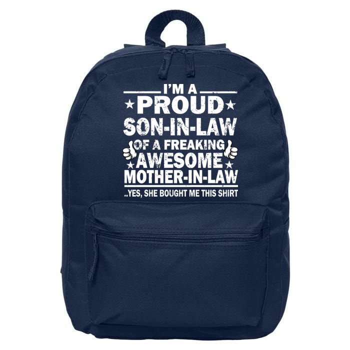 I'm A Proud Son In Law Of A Freaking Awesome Mother In Law 16 in Basic Backpack