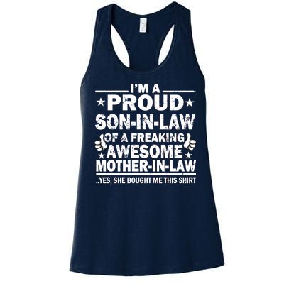 I'm A Proud Son In Law Of A Freaking Awesome Mother In Law Women's Racerback Tank