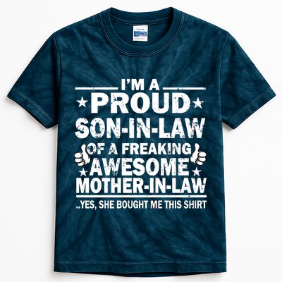 I'm A Proud Son In Law Of A Freaking Awesome Mother In Law Kids Tie-Dye T-Shirt