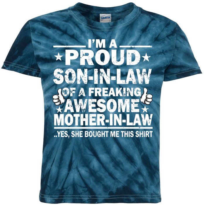 I'm A Proud Son In Law Of A Freaking Awesome Mother In Law Kids Tie-Dye T-Shirt