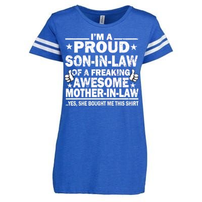 I'm A Proud Son In Law Of A Freaking Awesome Mother In Law Enza Ladies Jersey Football T-Shirt