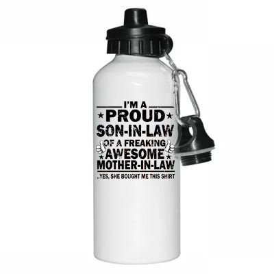 I'm A Proud Son In Law Of A Freaking Awesome Mother In Law Aluminum Water Bottle 