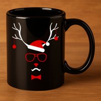 I'm A Reindeer Santa Hat Antlers 11oz C Handle Ceramic Mug