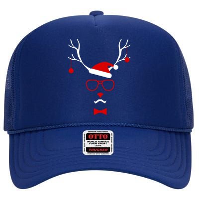 I'm A Reindeer Santa Hat Antlers High Crown Mesh Back Trucker Hat