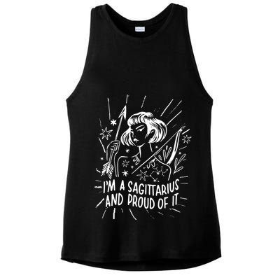 I'm A Sagittarius And Proud Of It Zodiac Birthday Ladies PosiCharge Tri-Blend Wicking Tank