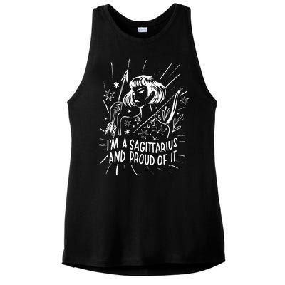 I'm A Sagittarius And Proud Of It Zodiac Birthday Ladies PosiCharge Tri-Blend Wicking Tank