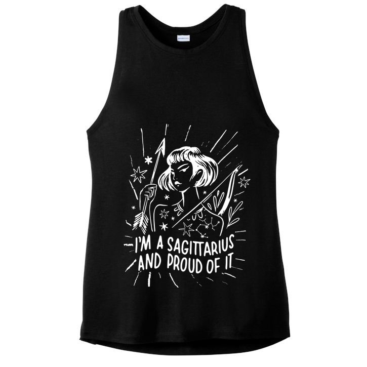 I'm A Sagittarius And Proud Of It Zodiac Birthday Ladies PosiCharge Tri-Blend Wicking Tank