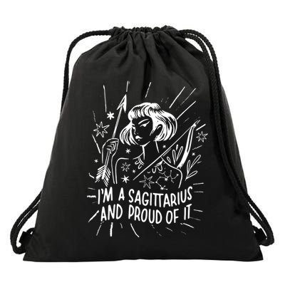 I'm A Sagittarius And Proud Of It Zodiac Birthday Drawstring Bag