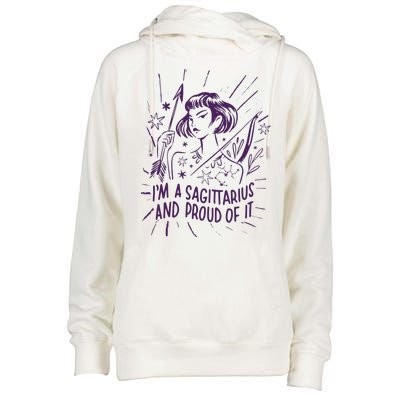 I'm A Sagittarius And Proud Of It Zodiac Birthday Womens Funnel Neck Pullover Hood