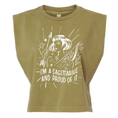 I'm A Sagittarius And Proud Of It Zodiac Birthday Garment-Dyed Women's Muscle Tee