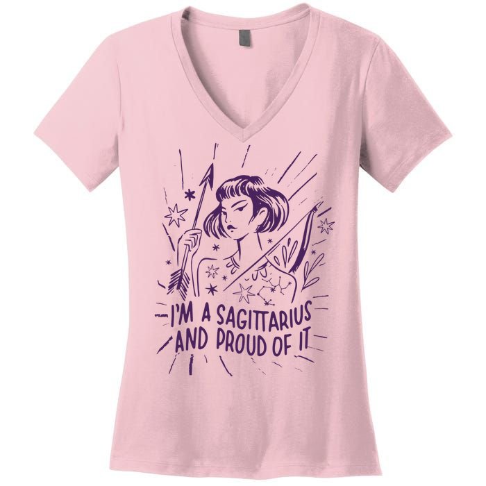 I'm A Sagittarius And Proud Of It Zodiac Birthday Women's V-Neck T-Shirt