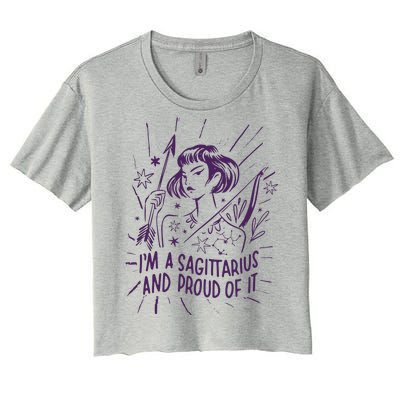 I'm A Sagittarius And Proud Of It Zodiac Birthday Women's Crop Top Tee